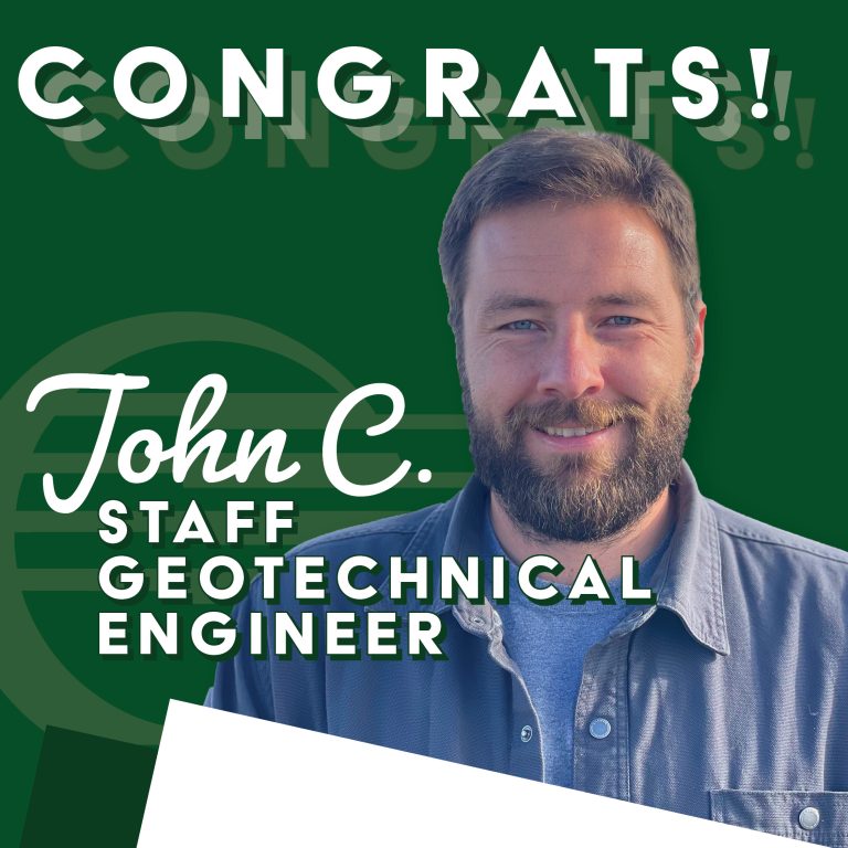 congrats! John C. staff geotechnical engineer