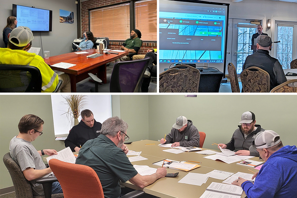 A collage of photos of S. W. Cole team members engaged in training.