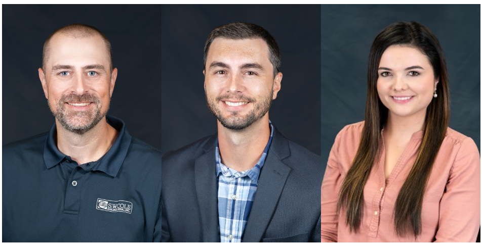 professional headshot photos of Andrew Michaud, Tyler Demers, and Hope Taylor