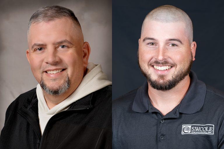 Professional headshot photos of Derek Mello and Brandon Chaput