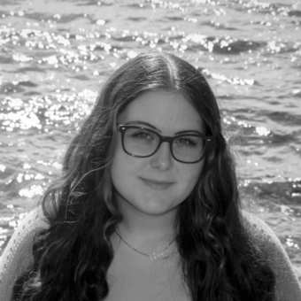 Black and white headshot photo of Kiley Stevens